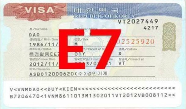 Visa E7 Hàn Quốc
